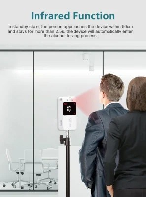 Wall Mounted Bracket Alcohol Detector Blowing Air Check Bluetooth Connection APP